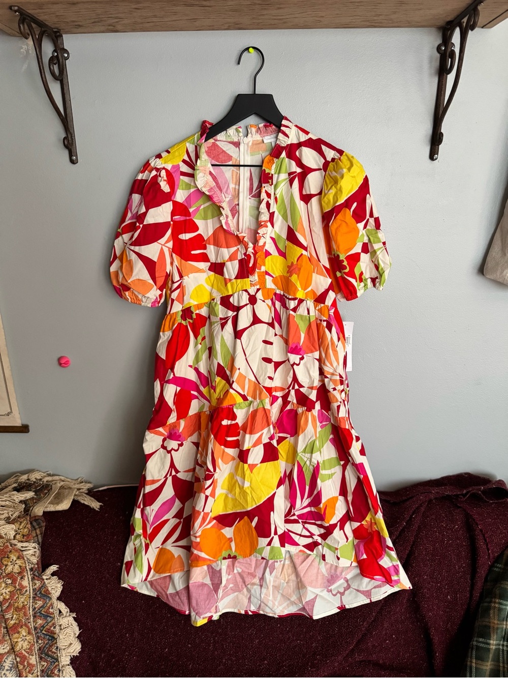 London Times Vibrant Floral Puff-Sleeve Women’s Dress